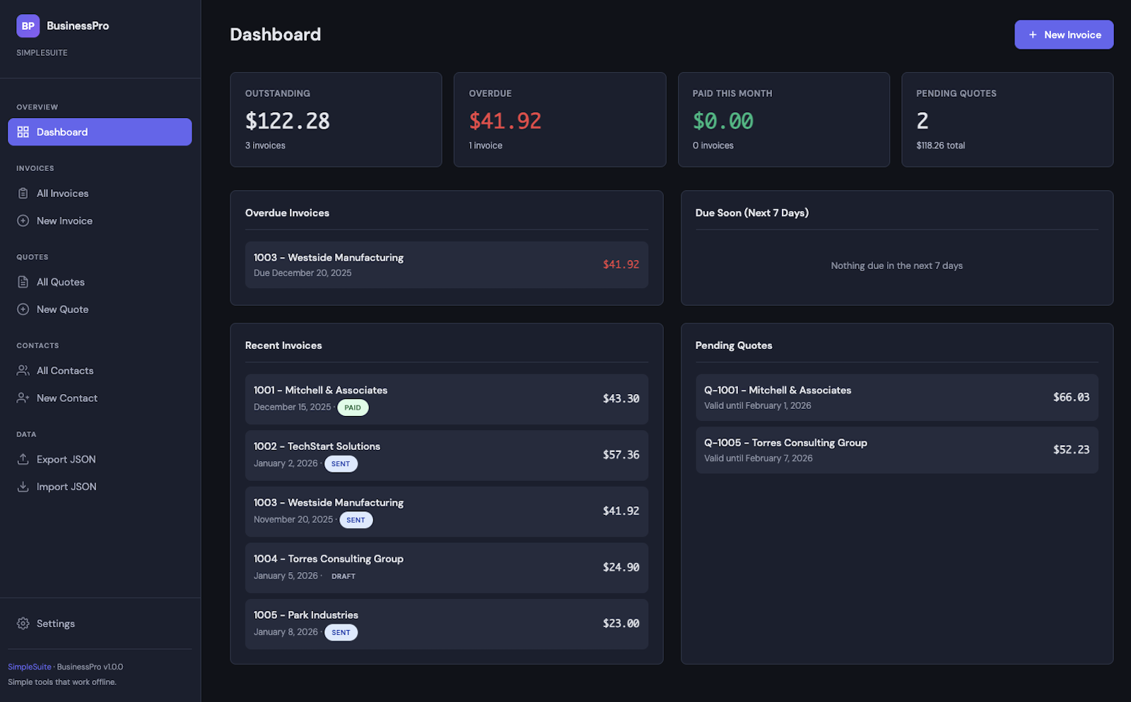 Contracts screenshot